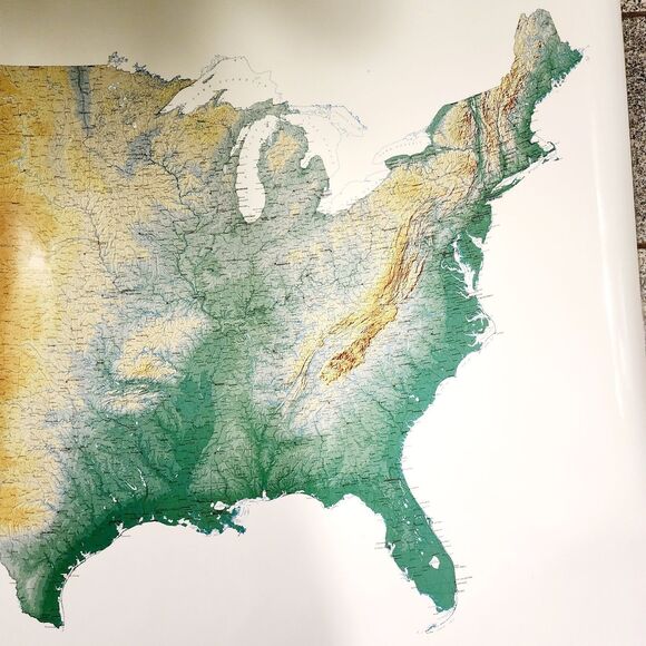 Raven Maps United States Poster Wall Map Laminated Landforms Educational 37x58 - Picture 5 of 10